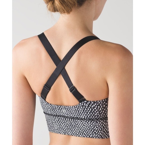 Lululemon Both Ways Medium Support Sports Bra Scatter Star Arctic Grey Black 2 - Picture 2 of 12